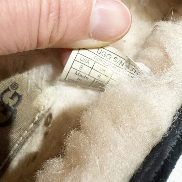 UGG Ansley Water-Resistant Suede Wool Lined Moccasin Slippers Black Size 8 - Picture 7 of 7